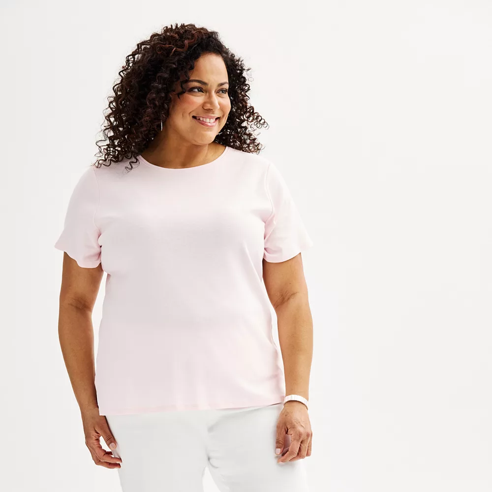 Plus Size Croft & Barrow® Essential Crewneck Tee 1 Plus Size Croft & Barrow® Essential Crewneck Tee