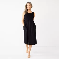 Women's Croft & Barrow® Smocked Swing Midi Dress