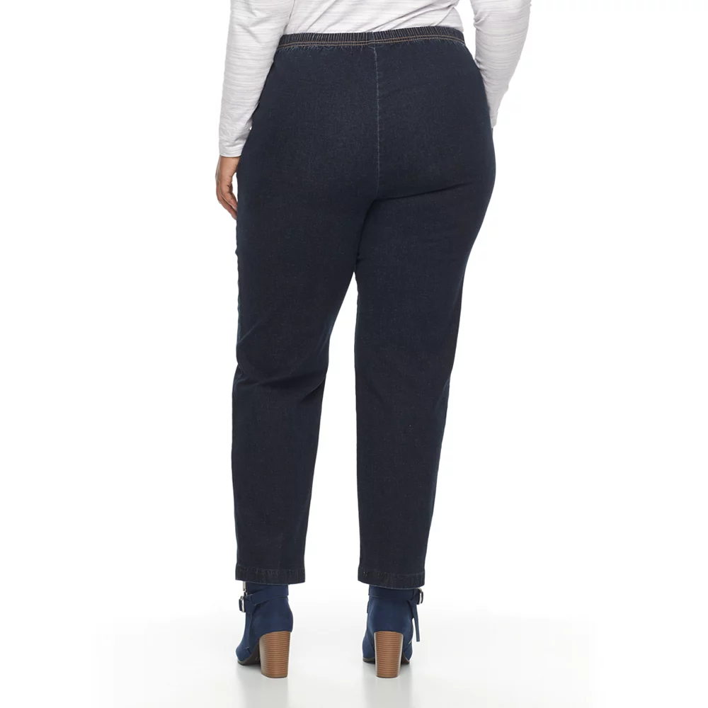 Plus Size Croft & Barrow® Pull-On Tapered-Leg Jeans 2 Plus Size Croft & Barrow® Pull-On Tapered-Leg Jeans - Image 2