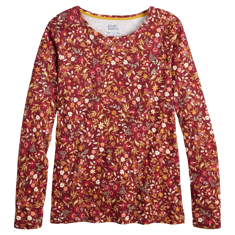 Women's Croft & Barrow® Essential Long-Sleeve Crewneck Tee 5 Women's Croft & Barrow® Essential Long-Sleeve Crewneck Tee - Image 5