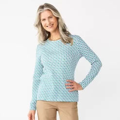 Croft & Barrow Online Store 15 Women's Croft & Barrow® Essential Long-Sleeve Crewneck Tee