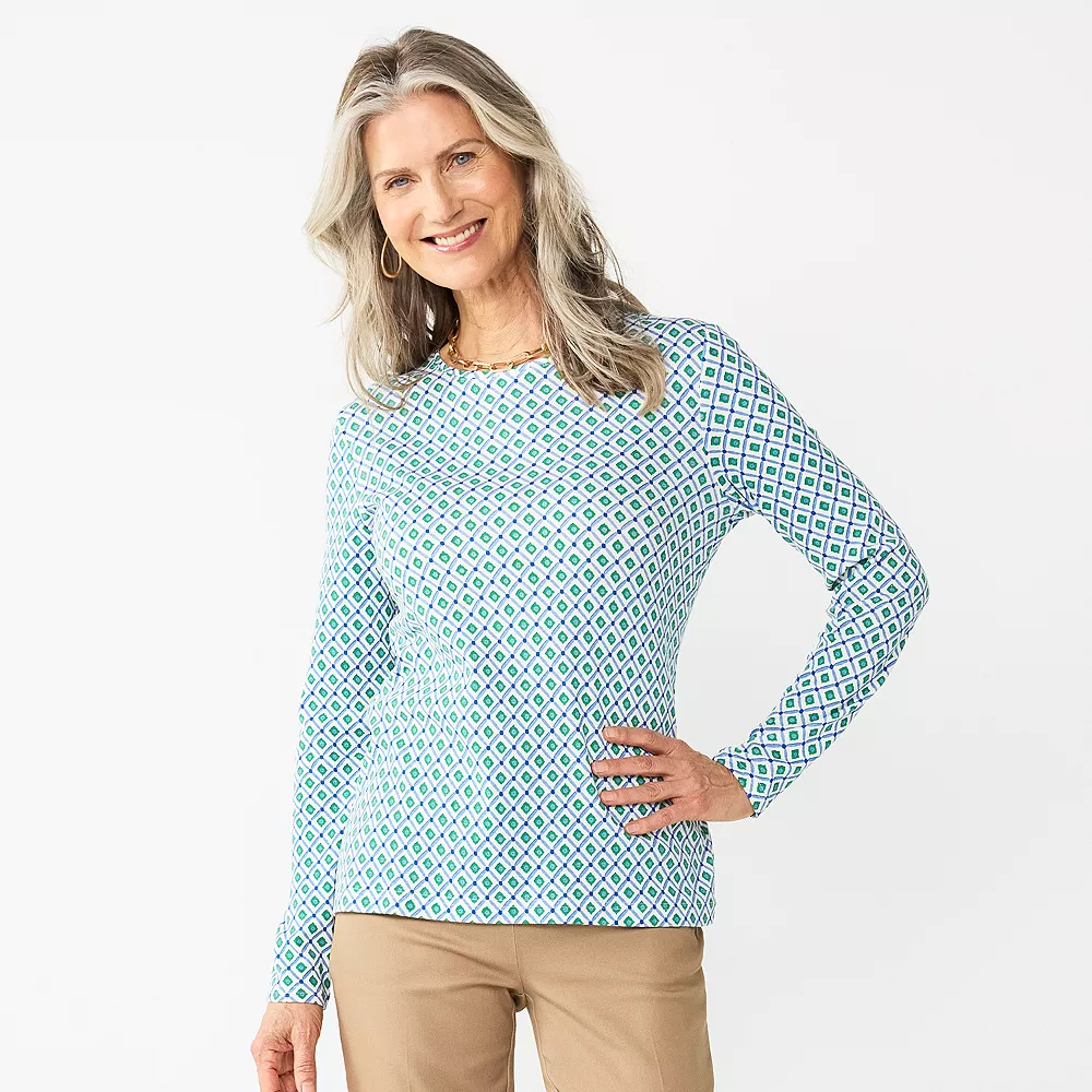 Women's Croft & Barrow® Essential Long-Sleeve Crewneck Tee 1 Women's Croft & Barrow® Essential Long-Sleeve Crewneck Tee