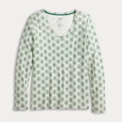 Women's Croft & Barrow® Essential Long Sleeve V-Neck Tee -Croft & Barrow Online Store 3836996 ALT5