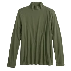 Women's Croft & Barrow® Essential Long-Sleeve Mockneck Top -Croft & Barrow Online Store 3880563 ALT5
