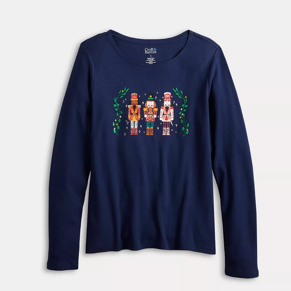 Women's Croft & Barrow® Holiday Long Sleeve Graphic Tee 3 Women's Croft & Barrow® Holiday Long Sleeve Graphic Tee - Image 3