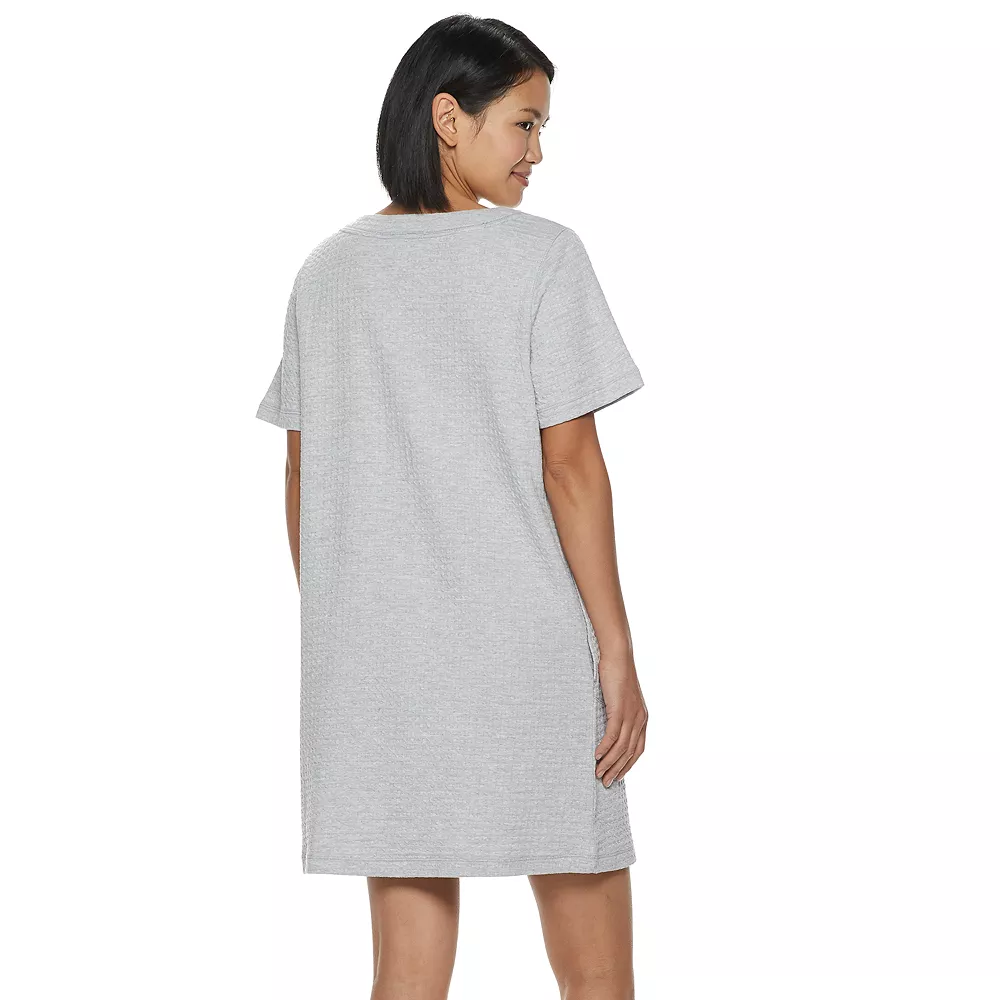 Women's Croft & Barrow® Waffle-Knit Zip-Front Short Sleeve Robe 2 Women's Croft & Barrow® Waffle-Knit Zip-Front Short Sleeve Robe - Image 2