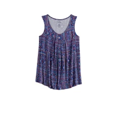 Women's Croft & Barrow® Print Pleated Tank -Croft & Barrow Online Store 4777679 ALT5
