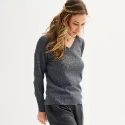 Women's Croft & Barrow® The Extra Soft V-Neck Sweater -Croft & Barrow Online Store 4922640 ALT2