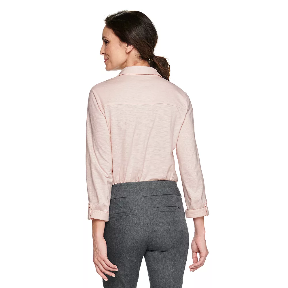Women's Croft & Barrow® Soft Roll-Tab Shirt 2 Women's Croft & Barrow® Soft Roll-Tab Shirt - Image 2