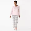 Women's Croft & Barrow® Velour Long Sleeve Pajama Top & Pajama Pants Set