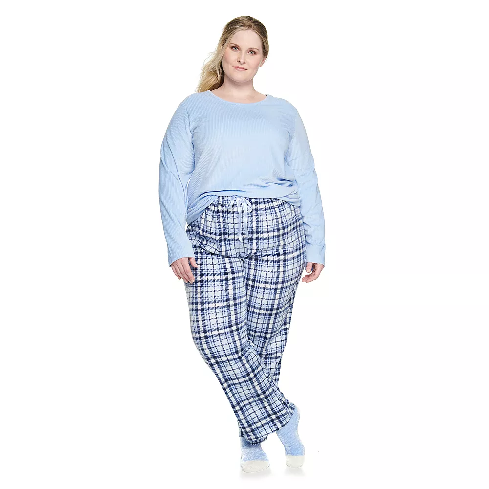 Plus Size Croft & Barrow® Velour Long Sleeve Pajama Top & Pajama Pants Set 3 Plus Size Croft & Barrow® Velour Long Sleeve Pajama Top & Pajama Pants Set - Image 3