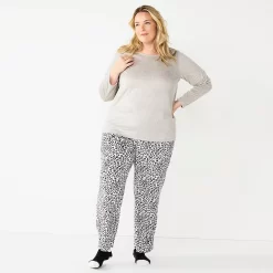 Croft & Barrow Online Store 25 Plus Size Croft & Barrow® Velour Long Sleeve Pajama Top & Pajama Pants Set