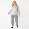 Plus Size Croft & Barrow® Long Sleeve Pajama Top & Pajama Pants Set