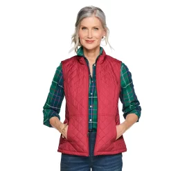 Petite Women's Croft & Barrow® Woven Quilted Vest