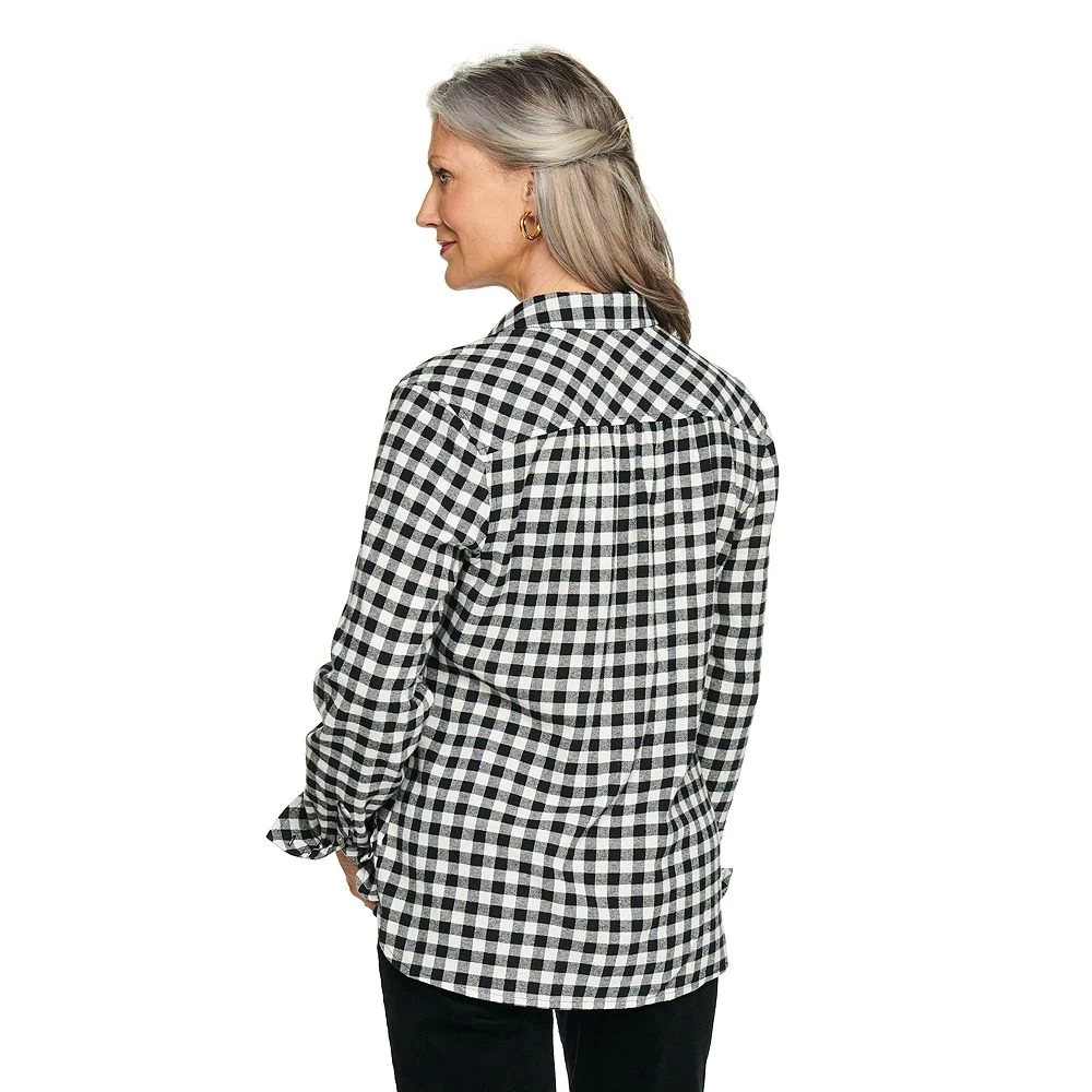 Women's Croft & Barrow® The Extra Soft Plaid Flannel Shirt 2 Women's Croft & Barrow® The Extra Soft Plaid Flannel Shirt - Image 2