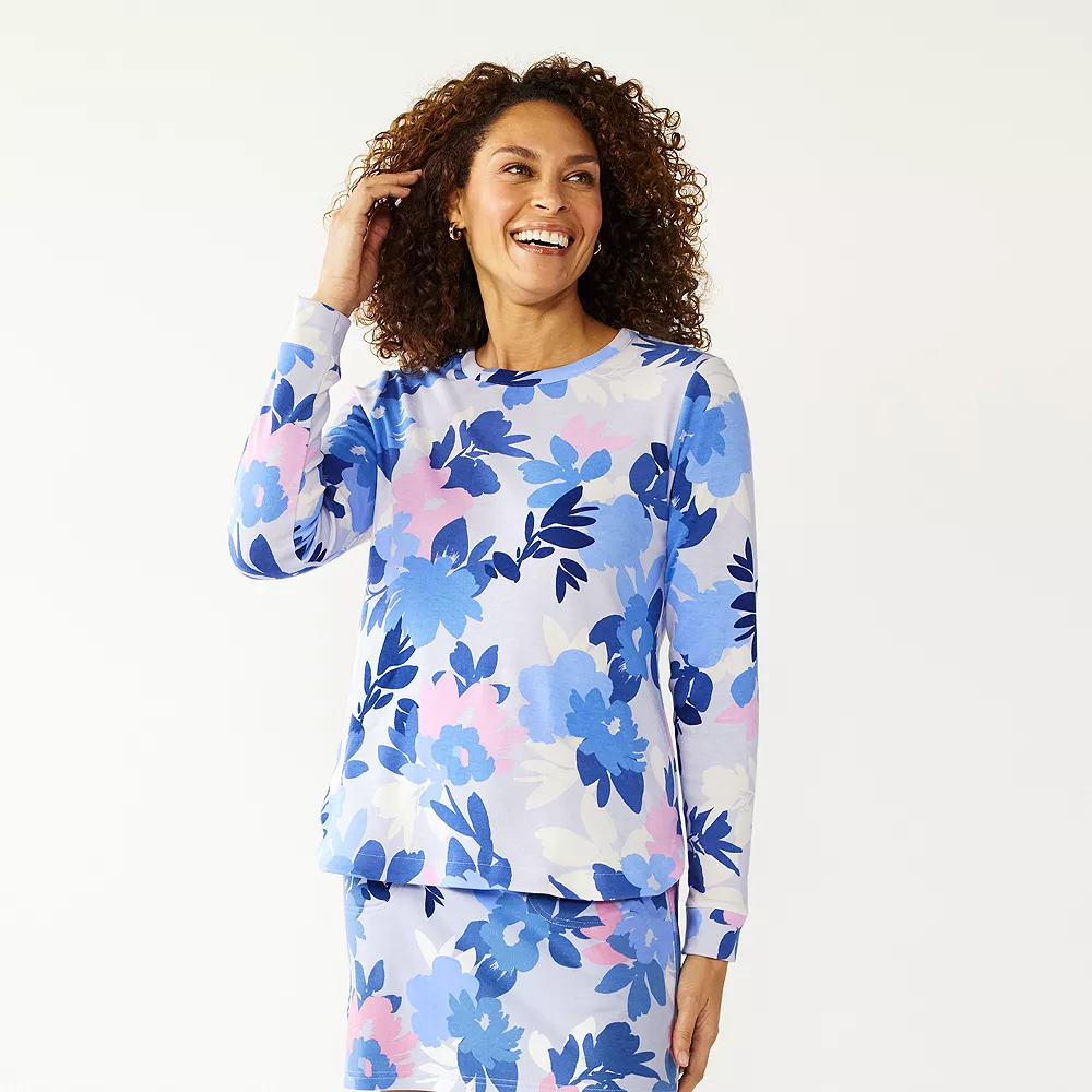 Women's Croft & Barrow® Athleisure Crewneck Sweatshirt 1 Women's Croft & Barrow® Athleisure Crewneck Sweatshirt