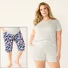 Plus Size Croft & Barrow® 3-Piece Pajama Top, Pajama Shorts & Pajama Skimmers Sleep Set