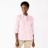 Petite Croft & Barrow® Essential Comfort Stretch Shirt