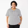 Plus Croft & Barrow Roll-Tab Utility Henley Top