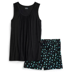 Women's Croft & Barrow® Pajama Tank & Pajama Shorts Sleep Set -Croft & Barrow Online Store 5514257 ALT5