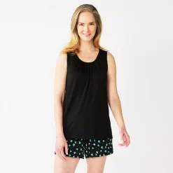 Petite Croft & Barrow® Pajama Tank & Pajama Shorts Sleep Set