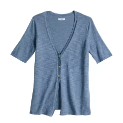 Women's Croft & Barrow® Elbow-Sleeve Cardigan -Croft & Barrow Online Store 5533225 ALT5