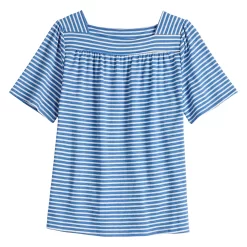 Women's Croft & Barrow® Squareneck Puff-Sleeve Top -Croft & Barrow Online Store 5533229 ALT5