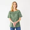Women's Croft & Barrow® Squareneck Puff-Sleeve Top