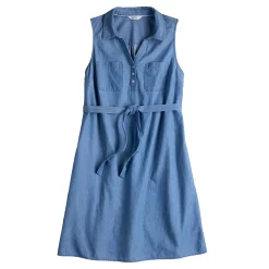 Women's Croft & Barrow® Sleeveless Chambray Shirtdress 5 Women's Croft & Barrow® Sleeveless Chambray Shirtdress -Croft & Barrow Online Store 5585765 ALT5