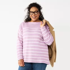 Plus Size Croft & Barrow® Boatneck Pullover Sweater