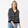 Petite Croft & Barrow® Extra Soft V-Neck Cardigan