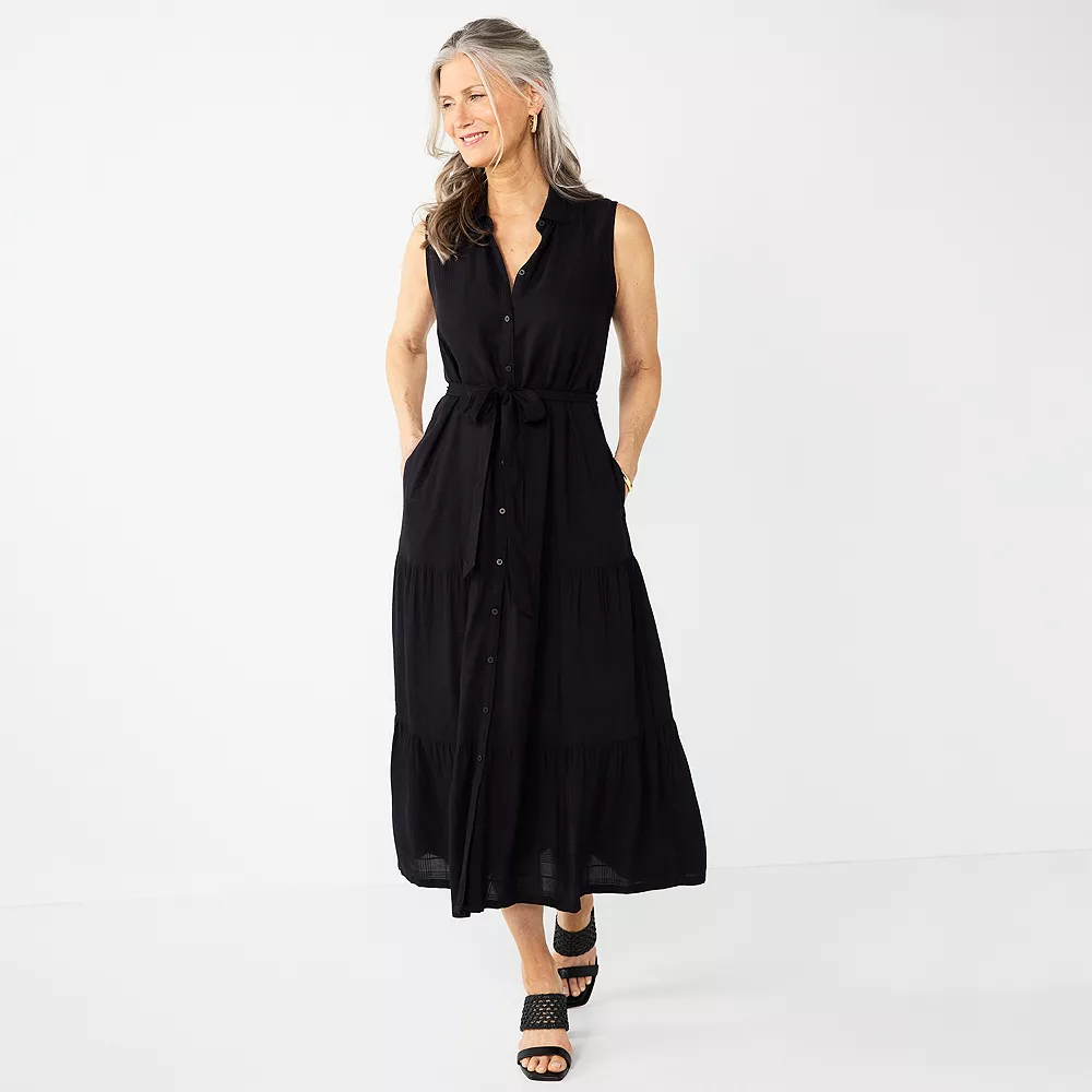 Women's Croft & Barrow® Sleeveless Maxi Shirtdress 1 Women's Croft & Barrow® Sleeveless Maxi Shirtdress