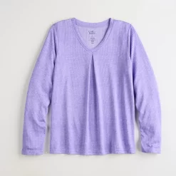 Women's Croft & Barrow® Whisperluxe Long Sleeve Pajama Top -Croft & Barrow Online Store 5597044 ALT5