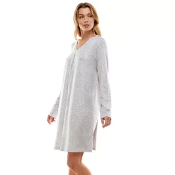 Women's Croft & Barrow® Whisperluxe Long Sleeve Sleepshirt -Croft & Barrow Online Store 5597048 ALT2