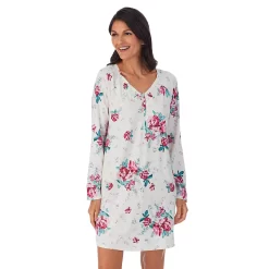 Women's Croft & Barrow® Cozy Long Sleeve Smocked Nightgown