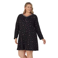 Plus Size Croft & Barrow® Cozy Long Sleeve Smocked Nightgown -Croft & Barrow Online Store 5637636 ALT2