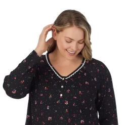 Plus Size Croft & Barrow® Cozy Long Sleeve Smocked Nightgown -Croft & Barrow Online Store 5637636 ALT4