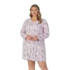 Plus Size Croft & Barrow® Cozy Long Sleeve Smocked Nightgown