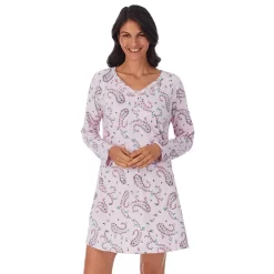 Petite Croft & Barrow® Cozy Long Sleeve Smocked Nightgown