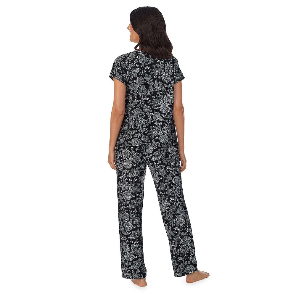 Women's Croft & Barrow® Cozy Short Sleeve Button-Front Pajama Top & Pajama Pants Sleep Set 2 Women's Croft & Barrow® Cozy Short Sleeve Button-Front Pajama Top & Pajama Pants Sleep Set - Image 2
