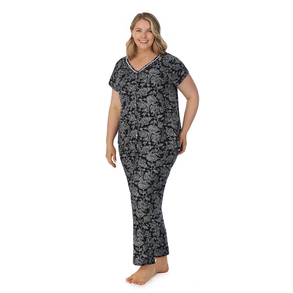 Plus Size Croft & Barrow® Cozy Short Sleeve Button-Front Pajama Top & Pajama Pants Sleep Set 3 Plus Size Croft & Barrow® Cozy Short Sleeve Button-Front Pajama Top & Pajama Pants Sleep Set - Image 3