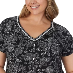 Plus Size Croft & Barrow® Cozy Short Sleeve Button-Front Pajama Top & Pajama Pants Sleep Set 7 Plus Size Croft & Barrow® Cozy Short Sleeve Button-Front Pajama Top & Pajama Pants Sleep Set -Croft & Barrow Online Store 5637641 ALT3