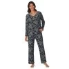 Women's Croft & Barrow® Cozy Long Sleeve Pajama Top & Pajama Pants Sleep Set