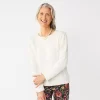Women's Croft & Barrow® Puff-Sleeve Bobble Sweater