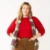 Plus Size Croft & Barrow® Puff-Sleeve Bobble Sweater