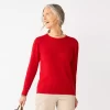 Petite Croft & Barrow® Puff Sleeve Bobble Sweater