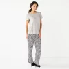 Women's Croft & Barrow® Short Sleeve Pajama Top & Pajama Pants Sleep Set