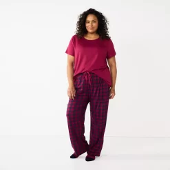 Plus Size Croft & Barrow® Short Sleeve Pajama Top & Pajama Pants Sleep Set 5 Plus Size Croft & Barrow® Short Sleeve Pajama Top & Pajama Pants Sleep Set -Croft & Barrow Online Store 5666789 ALT2