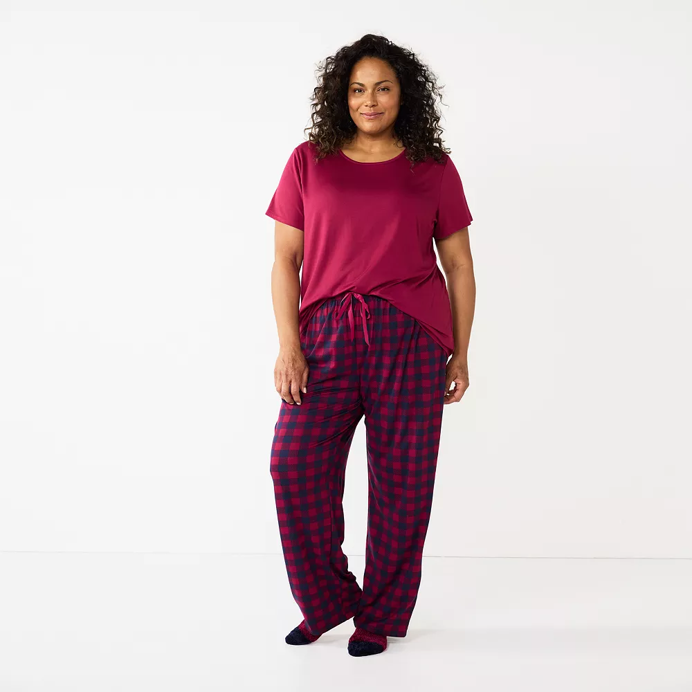 Plus Size Croft & Barrow® Short Sleeve Pajama Top & Pajama Pants Sleep Set 3 Plus Size Croft & Barrow® Short Sleeve Pajama Top & Pajama Pants Sleep Set - Image 3