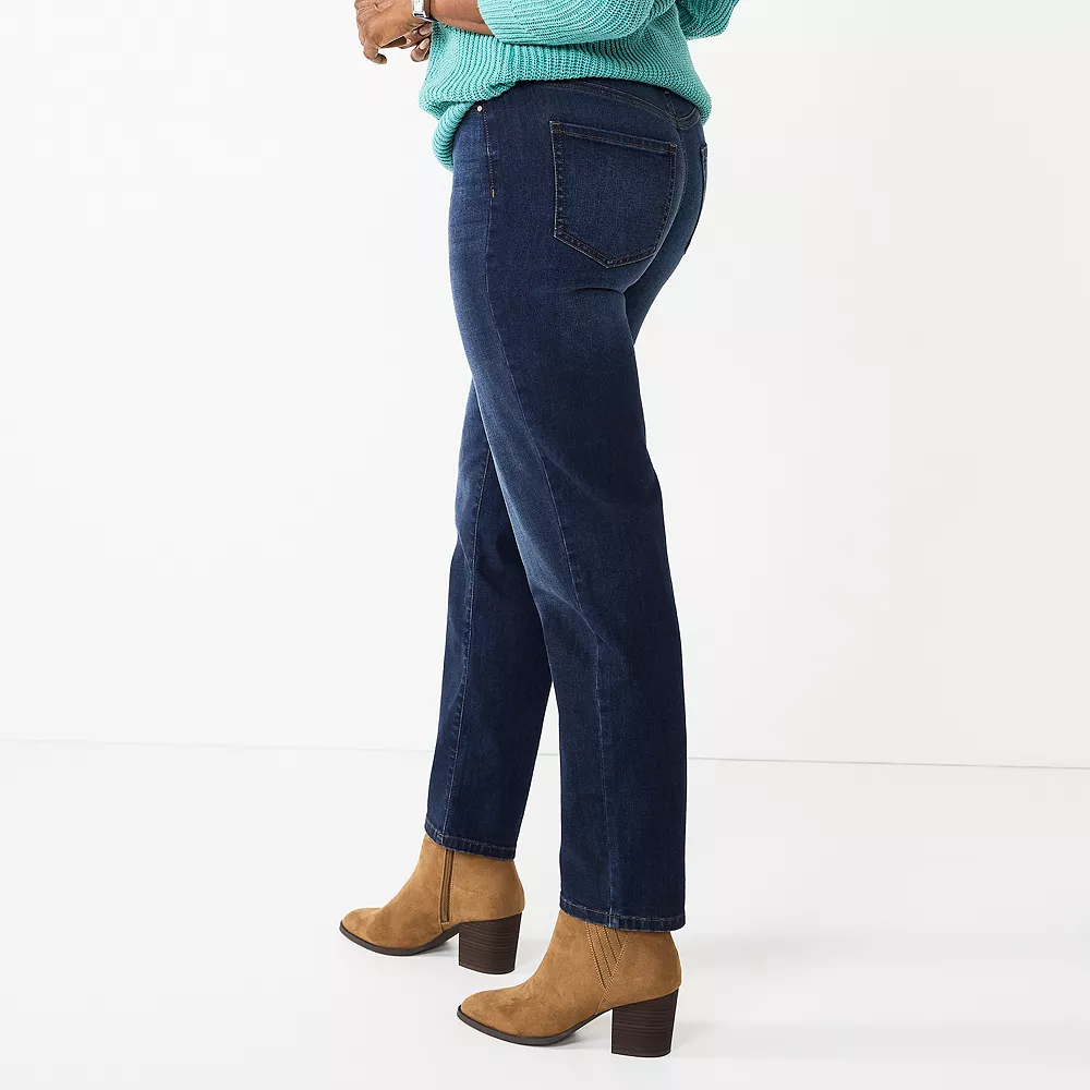 Women's Croft & Barrow® Sateen Straight Leg Jeans 3 Women's Croft & Barrow® Sateen Straight Leg Jeans - Image 3